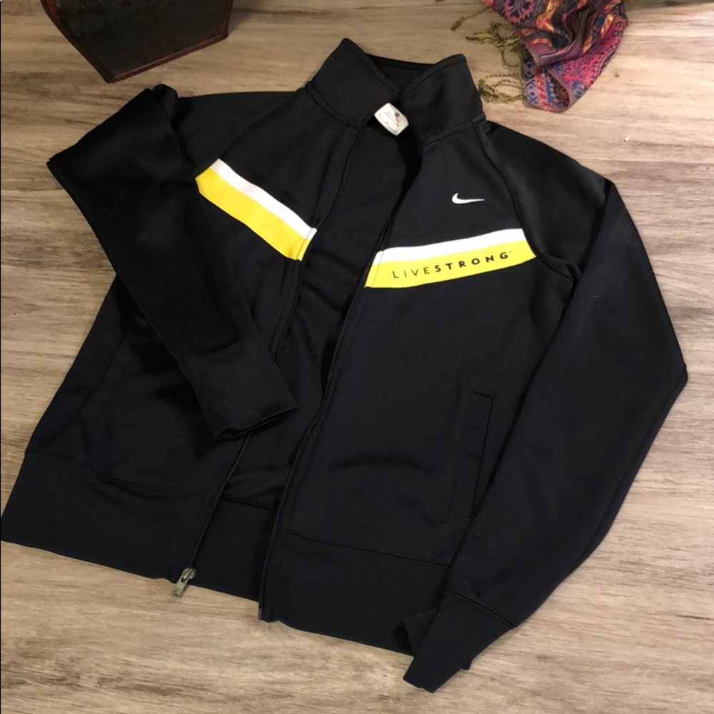 NIKE Livestrong black and yellow zip up jacket